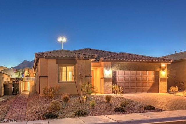 view of front of house with a garage