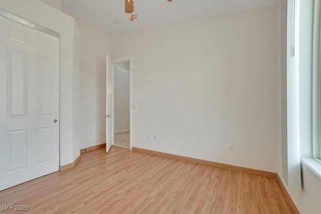 unfurnished bedroom featuring light hardwood / wood-style floors