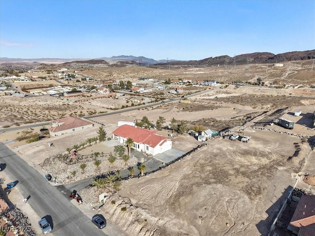 aerial view with a mountain view