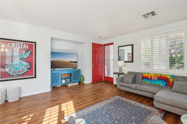 living room featuring hardwood / wood-style flooring