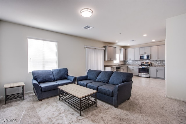 view of carpeted living room