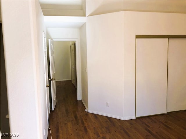 hall featuring dark hardwood / wood-style floors