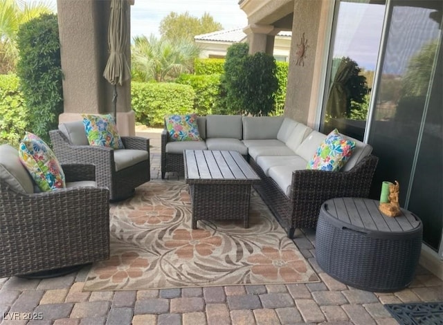 view of patio / terrace featuring an outdoor living space