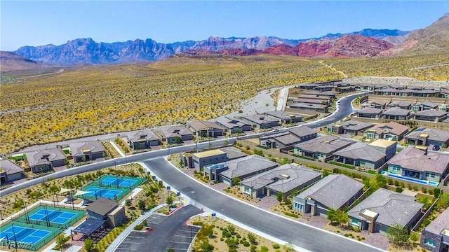 aerial view featuring a mountain view