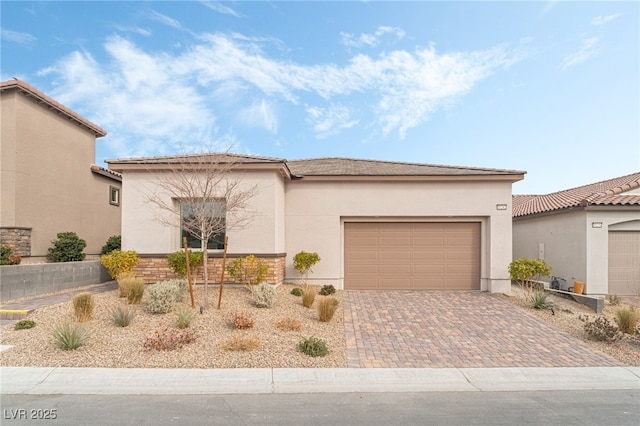 view of front of house with a garage