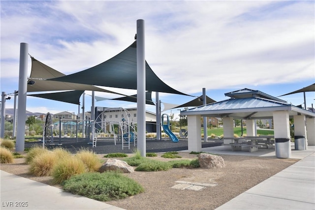 view of community with a playground