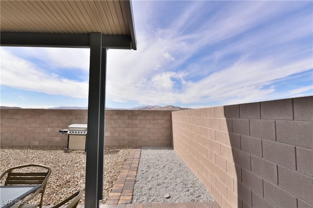 view of patio with area for grilling