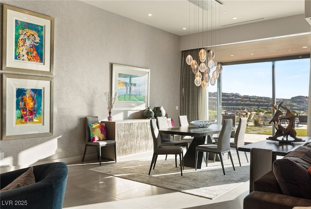 dining space featuring tile patterned floors