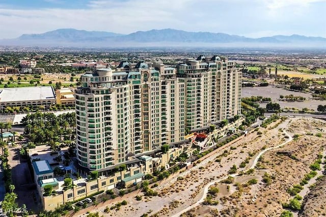 bird's eye view featuring a mountain view