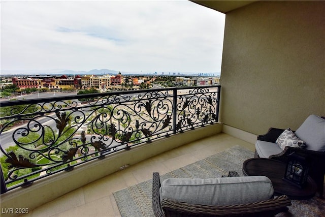 balcony with a mountain view