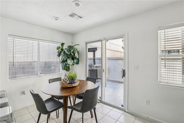 view of tiled dining room