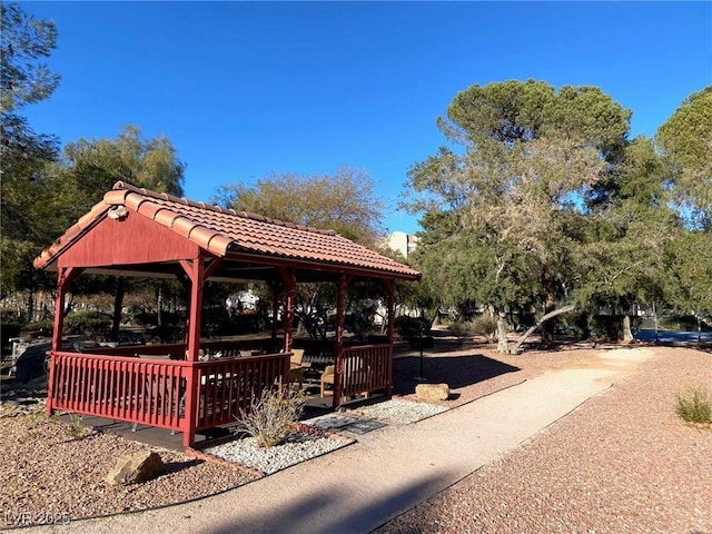 view of property's community with a gazebo