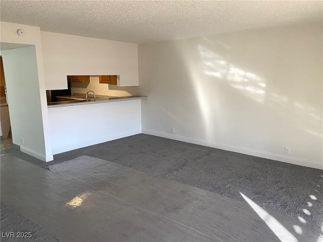 interior space featuring a textured ceiling and sink