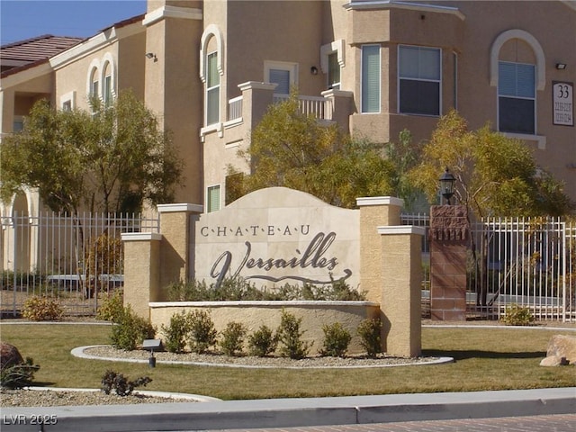 view of community sign