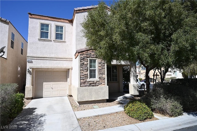 view of front of house with a garage