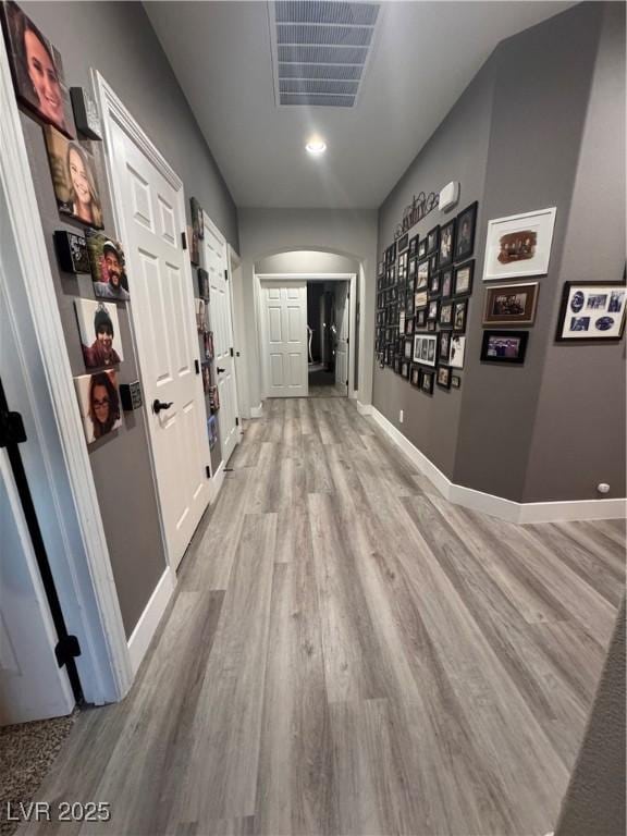 hall featuring light hardwood / wood-style floors