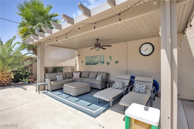 view of patio featuring an outdoor hangout area