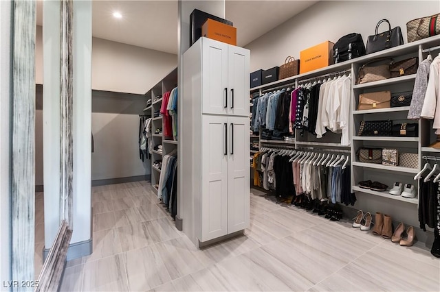 view of walk in closet