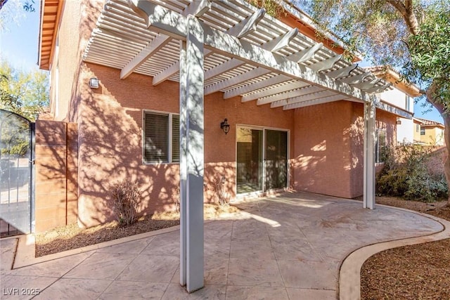 view of patio with a pergola