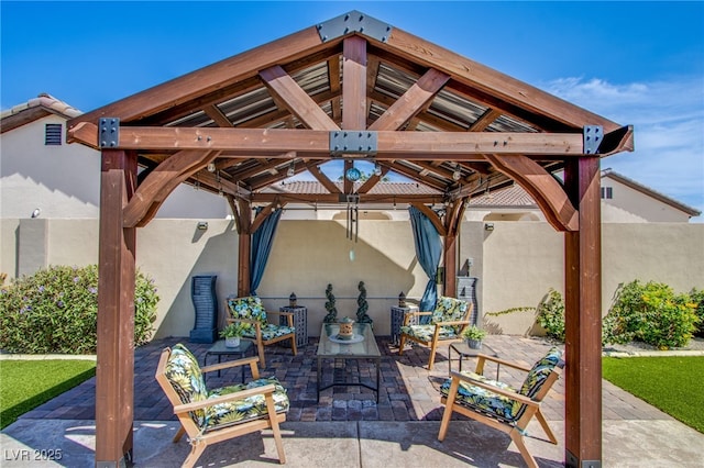 view of patio / terrace with a gazebo