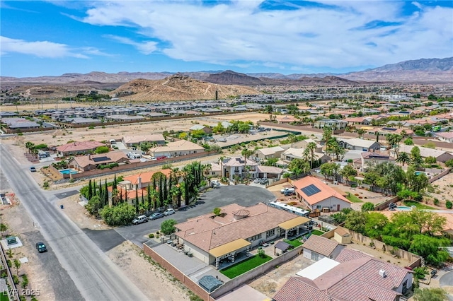 drone / aerial view with a mountain view