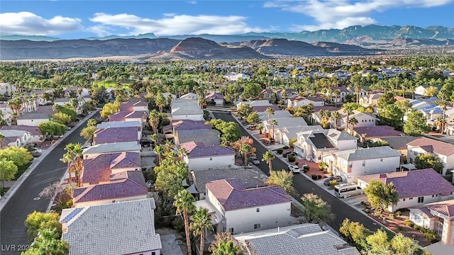 drone / aerial view with a mountain view