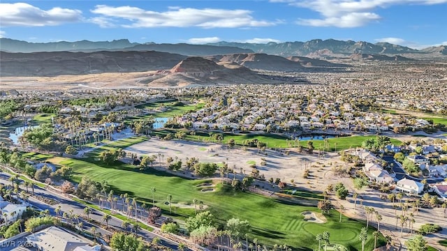 bird's eye view featuring a water and mountain view