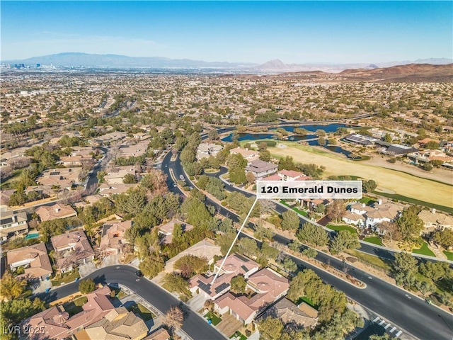 aerial view with a mountain view