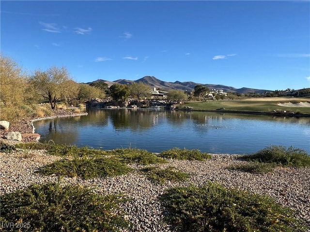 property view of water featuring a mountain view