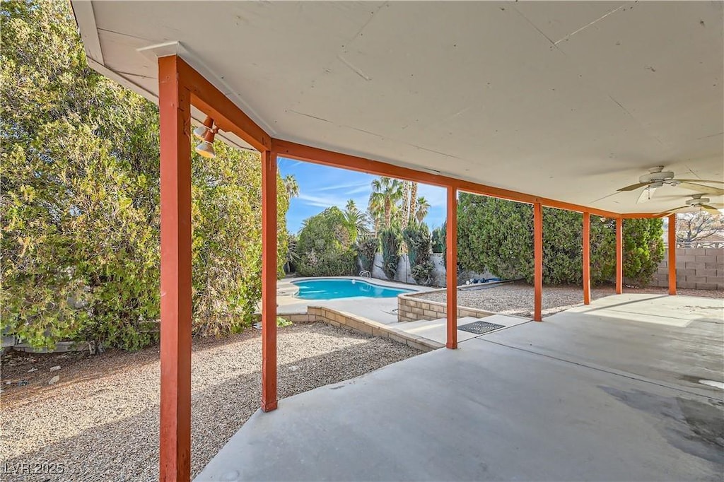 view of patio / terrace with ceiling fan