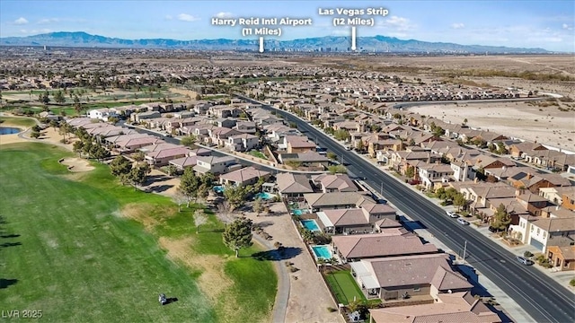 aerial view with a mountain view