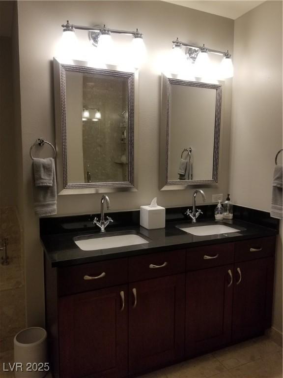 bathroom featuring vanity and tile patterned floors