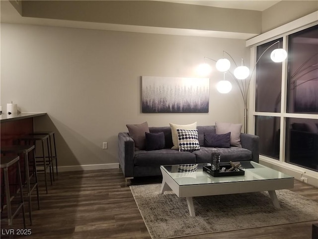 living room featuring hardwood / wood-style flooring