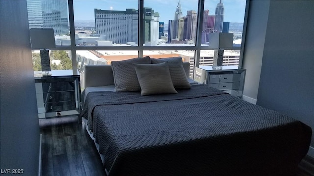 bedroom with wood-type flooring