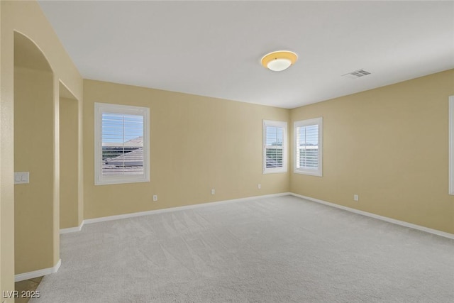 empty room with light carpet and a wealth of natural light