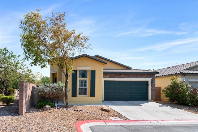 ranch-style home featuring a garage