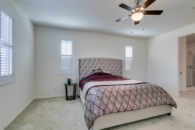 bedroom with carpet floors and ceiling fan