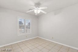 empty room featuring ceiling fan