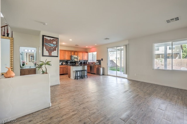 living room featuring light hardwood / wood-style floors