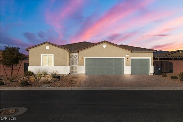 view of front of house featuring a garage