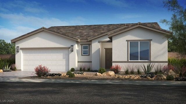 ranch-style house featuring a garage