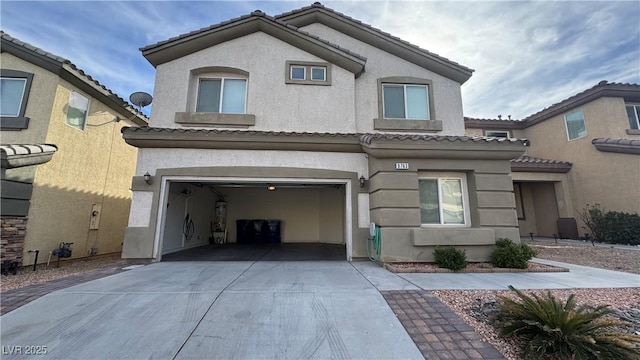 view of front of house with a garage