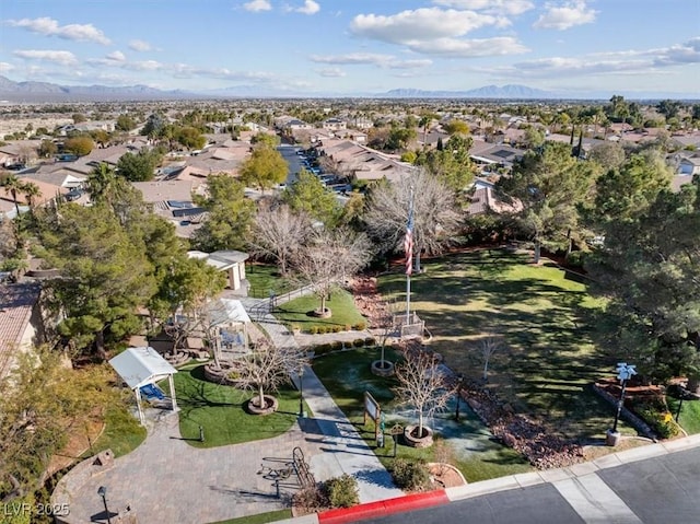 aerial view featuring a mountain view