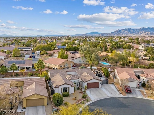 aerial view featuring a mountain view