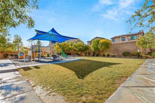 view of yard featuring a playground