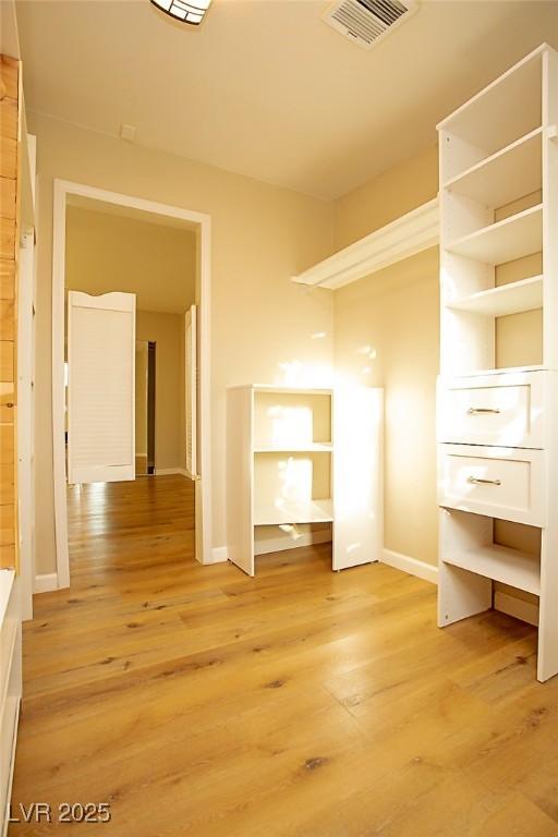 interior space with light hardwood / wood-style floors