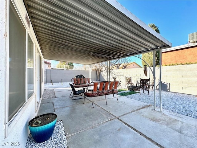 view of patio / terrace featuring central AC unit