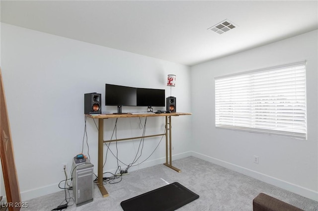 view of carpeted office