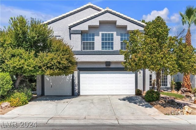 front facade with a garage