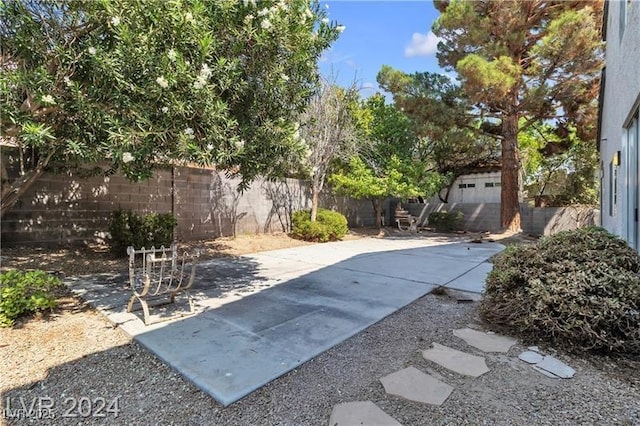 view of yard with a patio area